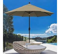 QAONEAY Umbrella Cloth 7ft/9ft/10ft Patio Replacement Canopy Cover, 6 Ribs/8 Ribs Sun, Top for Garden(Red,10ft 8Ribs)(Khaki,10ft 8Ribs)