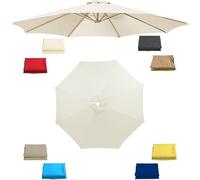 QAONEAY Umbrella Cloth Patio Replacement Canopy, 6.5ft 9ft 10ft Cantilever Covers, Round Ribs 8 Cover Cloth(Red,270cm/9ft 6Ribs)(Sky Blue,300cm/10ft 8Ribs)