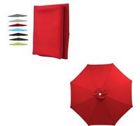 QAONEAY Umbrella Cloth Patio Replacement Canopy, 6.5ft 9ft 10ft Ribs 8 Top Sunshade Cover, Water Resistant Canopy(Red,300cm/10ft 8Ribs)(Light Gray,270cm/9ft 8Ribs)