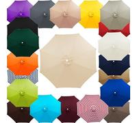QAONEAY Umbrella Cloth Patio Replacement Canopy, Cover Garden, 7ft 9ft 10ft Parasol Waterproof for Backyard(Rice,10ft 8Ribs)