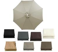 QAONEAY Umbrella Cloth Replacement Canopy 7ft 9ft 10ft, Universal Patio Cover, Parasol for 6 Ribs 8, Waterproof(Gray, 6Ribs)(Light Gray,8ft 6Ribs)