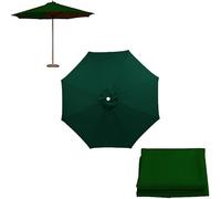 QAONEAY Umbrella Cloth Replacement Canopy for 9ft 6 Ribs 8 Patio, Garden Cover, Universal Outdoor Market Shades(Red,250cm/8ft 6Ribs)(Dark Green,270cm/9ft 6Ribs)