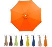 QAONEAY Umbrella Cloth Replacement Cover for 9ft 8 Ribs Patio Market, Round Canopy, Washable Canopy(Navy,270cm/9ft 8Ribs)(Green,300cm/10ft 6Ribs)