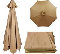 QAONEAY Umbrella Cloth Replacement Parasol Canopy, 10ft 6 Ribs 8 Cover, Universal Covers for Outdoor Yard(Red,250cm/8ft 6Ribs)(Dark Green,250cm/8ft 6Ribs)