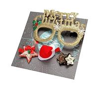 Qaonsciug Accessoires pour cheveux de Noël avec lunettes de Père Noël, festival, fête, épingle à cheveux, pince à cheveux, pince à cheveux, cosplay, coiffe, coffret cadeau, accessoires de Noël, cadre