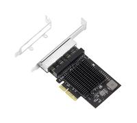 Qaonsciug Adaptateur de carte réseau 2,5 Gigabit 4 ports PCIe RJ45 LAN 10/100/1000/2500 Mbps 8125B puce 4 ports Gigabit pour ordinateur de bureau