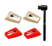 Qaonsciug Aiguille de rechange pour tourne-disque avec brosse de nettoyage pour tourne-disque de phonographie