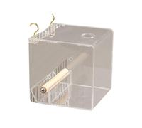 Qaonsciug Boîte à nourriture pour perruches - Étanche à la poussière - Anti-fuite - Pour perroquets - Cage à oiseaux - Boîte à nourriture transparente