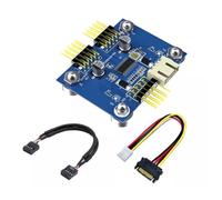 Qaonsciug Câble d'extension répartiteur USB 2.0 pour cartes mères - Double port 9 broches - Connexion simultanée des périphériques - Pas besoin de pilote - Carte mère - Extension de port USB