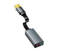 Qaonsciug Carte son audio USB avec port casque et micro - Large compatibilité - Facile à utiliser avec boîtier en aluminium - Carte son USB en métal