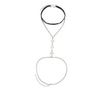 Qaonsciug Chaîne de jambe multicouche pour femme et fille avec pendentif croisé, convient pour les vacances à la plage