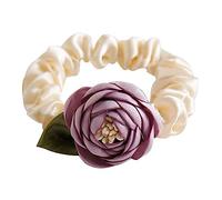 Qaonsciug Chouchous à cheveux vintage à fleurs épais surdimensionnés élégants - chouchou en corde à cheveux pour femme