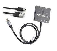 Qaonsciug Commutateur bidirectionnel de type C KVM USB C 2 en 1 sortie/2 en 1 prend en charge la vidéo 8K @ 30 Hz 10 Gbit/s de données PD100 W
