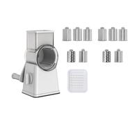 Qaonsciug Coupe-légumes rotatif manuel avec acier interchangeable pour trancher et couper les légumes en dés