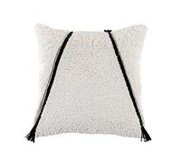 Qaonsciug Coussin touffeté tissé moderne pour housse de coussin rayée avec pompons