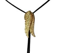 Qaonsciug Cravate Bolo Aile d'ange sculptée Cowboy Punk Cravate Western Bola Breloque Bolo Cowboy pour chemise jeans colliers punk pour adolescentes filles, aile gauche, taille unique