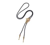 Qaonsciug Cravate bolo élégante noire avec pendentif loup cowboy collier western cool bola cravate western cowboy costume accessoires, bronze, taille unique