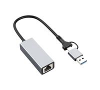 Qaonsciug Deux adaptateurs USB C et Ethernet 1/2,5 Gbit/s Gigabit Convertisseurs Plug and Play pour plusieurs OS C Ethernet