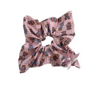 Qaonsciug Élastique à cheveux avec ruban à carreaux, motif ours, chouchous princesse, chouchous princesse