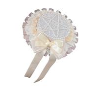 Qaonsciug Élégant chapeau Lolitas en dentelle avec perles - Accessoire pour cheveux - Décoration portable pour rassemblements et spectacles à thème