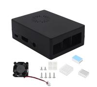 Qaonsciug Étui pour RaspberryPi3b 3b + Coque ABS avec dissipateur thermique Ventilateur Ordinateur Carte mère Boîtier de Protection Boîtier