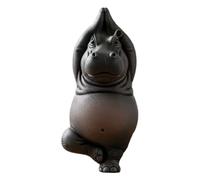 Qaonsciug Figurine apaisante en forme d'hippopotame maladroit en méditation, décoration d'étagère de bureau, décoration de bureau à thème méditations
