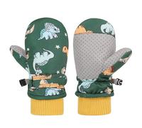 Qaonsciug Gants De Ski pour Mitaines Anti-éclaboussures Imprimé Dinosaure De Dessin Animé Patinage sur Glace Coupe-Vent Hiver Neige