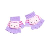 Qaonsciug Gants d'intérieur demi-doigts tissés à la main pour enfants - Moufles respirantes et épaisses - Unisexe - Gants d'hiver pour enfants