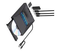 Qaonsciug Lecteur de disque externe à 7 ports USB 3.0 de type C compatible avec ordinateur portable de bureau, plusieurs systèmes externes avec lecteur de cartes