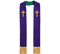 Qaonsciug L'étole Du Clergé Brodée En Polyester Léger Comporte Des Glands Élégants Pour Les Cérémonies Religieuses Des Prêtres Le Confort Étole Du Clergé Catholique