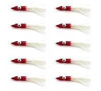 Qaonsciug Lot de 10 leurres de pêche lumineux en caoutchouc - 90 mm - En forme de pieuvre