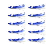 Qaonsciug Lot de 10 leurres de pêche lumineux en caoutchouc - 90 mm - En forme de pieuvre - Pour crevettes - Hameçons de pêche en mer