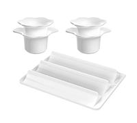 Qaonsciug Lot de 3 moules à biscuits ronds en ABS de qualité alimentaire avec plateau de rangement pour la cuisine familiale et la fabrication de desserts professionnels
