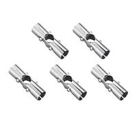 Qaonsciug Lot de 5 connecteurs de tubes en acier inoxydable pour tuyaux ronds - Accessoires pour meubles et séchoirs industriels