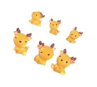 Qaonsciug Lot de 6 statues de cerf phosphorescentes en résine pour décoration de chambre d'enfant, table basse et plantes en pot