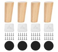 Qaonsciug Pieds de meubles en bois naturel - Base robuste - Pieds de rechange solides - Installation simple pour tables, lits et meubles nordiques