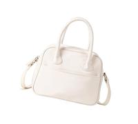 Qaonsciug Sac de bowling tendance avec bandoulière amovible pour les trajets quotidiens, les voyages ou le travail de bureau, sac de bowling tendance pour les femmes à la mode, blanc, One Size
