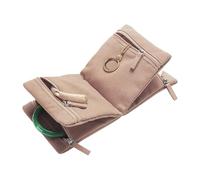 Qaonsciug Sac de rangement de bijoux pour femme avec supports de collier et de boucles d'oreilles pour voyage et voyage