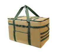 Qaonsciug Sac de rangement pour ustensiles de cuisine - Sac de rangement de grande capacité pour barbecue, voyage, 81L Kaki