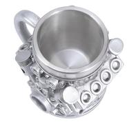 Qaonsciug Tasse à café à motif moteur automobile en acier inoxydable avec couche intérieure - Thème mécanique - Pour la maison - Double paroi isotherme