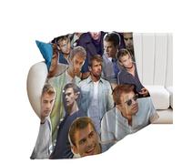 QapLWczK Belle couverture Theo James en flanelle ultra douce en polaire élégante pour chambre à coucher, salon, canapé, couverture chaude pour toutes les saisons, 127 x 101,6 cm