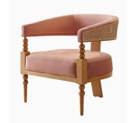 QAQCDAHJI Canapé Simple de Salon en rotin Fait à la Main, Chaise de Loisirs de café de Restaurant de Cadre en Bois Massif Chaise de Style campagnard d'hôtel de séjour chez l'habitant(Pink)