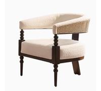 QAQCDAHJI Canapé Simple de Salon en rotin Fait à la Main, Chaise de Loisirs de café de Restaurant de Cadre en Bois Massif Chaise de Style campagnard d'hôtel de séjour chez l'habitant(White)