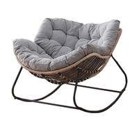 QAQCDAHJI Chaise à Bascule de Patio extérieur, Chaise Papasan avec Coussin et Cadre, canapé à Bascule d'intérieur, Chambre/Salon/Porche/Jardin/Chaise Longue de Balcon