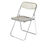QAQCDAHJI Chaise Pliante en Acrylique, Structure chromée électroplaquée, légère, Portable et empilable, idéale for Les Repas en intérieur et en extérieur, Les événements et Les fêtes - Gris(Gray)