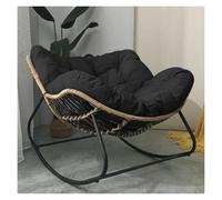 QAQCDAHJI Fauteuil Papasan d'intérieur, Chaise Longue surdimensionnée en Osier, Fauteuil œuf de détente for Patio, Balcon, Jardin ou Salon (Beige)(Black)