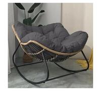 QAQCDAHJI Fauteuil Papasan d'intérieur, Chaise Longue surdimensionnée en Osier, Fauteuil œuf de détente for Patio, Balcon, Jardin ou Salon (Beige)(Dark Gray)