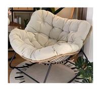 QAQCDAHJI Fauteuil Papasan d'intérieur, Chaise Longue surdimensionnée en Osier, Fauteuil œuf de détente for Patio, Balcon, Jardin ou Salon (Beige)(Off-White)