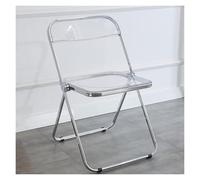 QAQCDAHJI Lot de 4 chaises pliantes en acrylique, structure chromée galvanisée, légères, portables et empilables pour repas en intérieur et extérieur, événements et fêtes - ambre (clair)