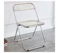 QAQCDAHJI Lot de 4 chaises pliantes en acrylique, structure chromée galvanisée, légères, portables et empilables pour repas en intérieur et extérieur, événements et fêtes - ambre (jaune)